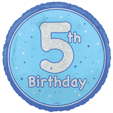 5 Jahre Heliumballon Hellblau Leer 45cm