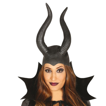 Halloween-Helm Schwarze Hörner