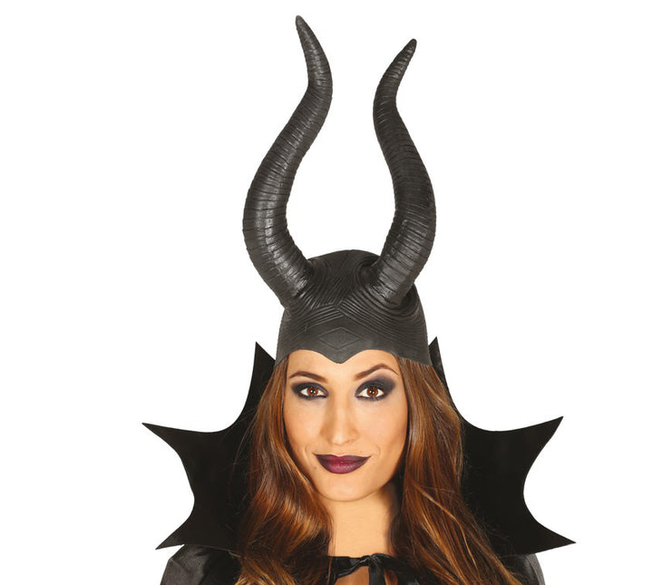 Halloween-Helm Schwarze Hörner