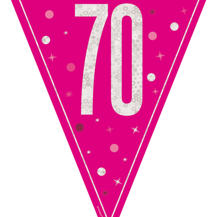 70 Jahre Girlande Rosa 2,5m