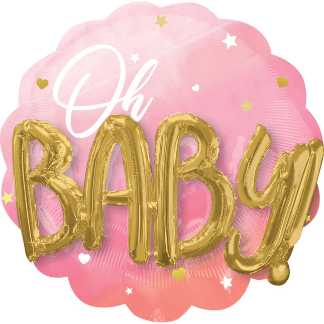 Helium Ballon Oh Baby Leer 75cm