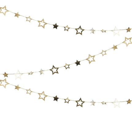 Goldene Girlande Sterne 5m