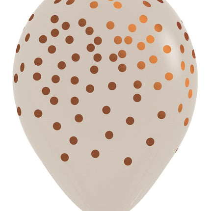 Ballons Konfetti Weiß Sand 071 Kupfer Tinte 30cm 25Stk