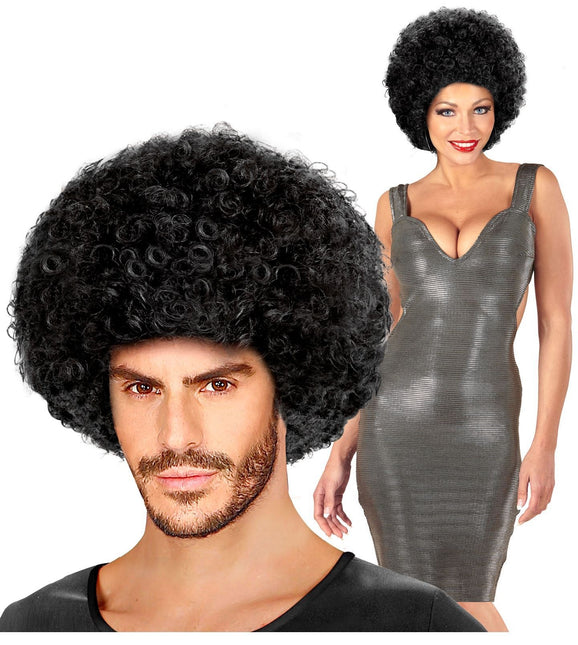 Schwarze Afro Unisex Perücke