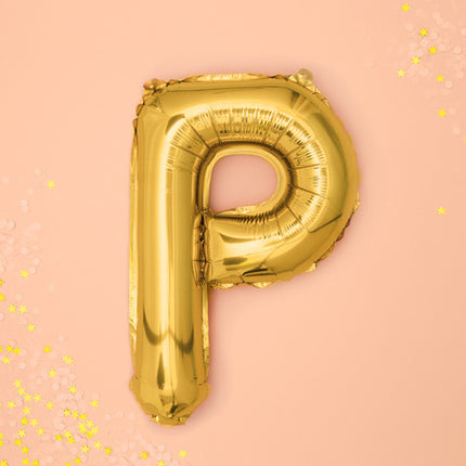 Folienballon Buchstabe P Gold Leer 35cm