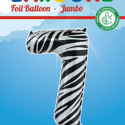 Folienballon Figur 7 Zebra XL 86cm leer