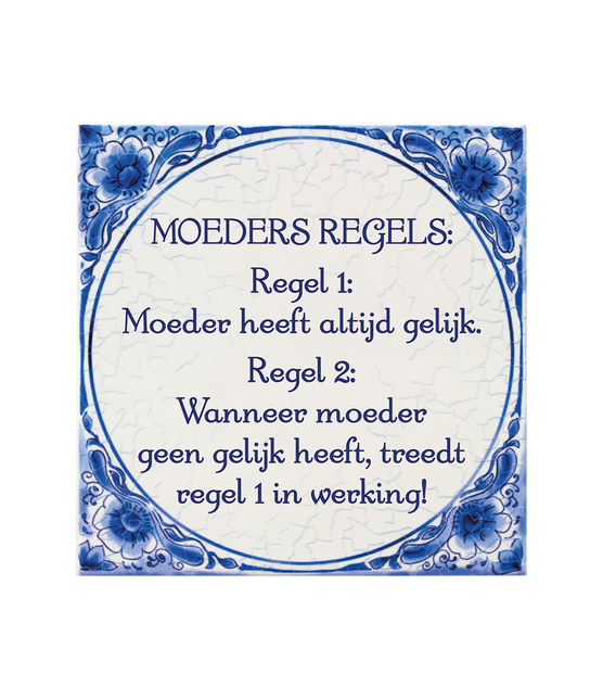 Delfter Blau Kachel Mothers Rule 14,5cm