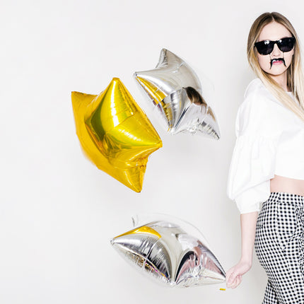 Heliumballon Star Gold Glänzend Leer 48cm