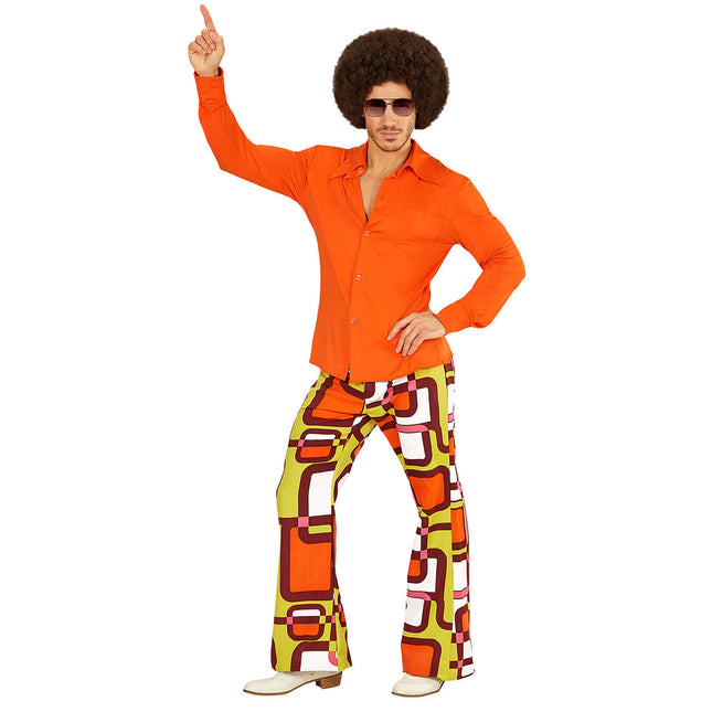 Disco 70S Bluse Männer Orange