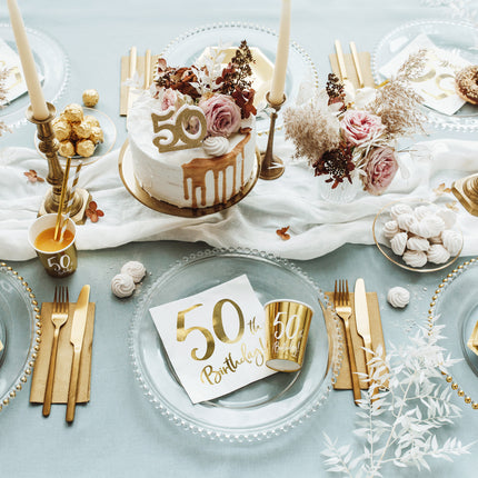 Teller 50 Jahre Gold 20cm 6 Stk.