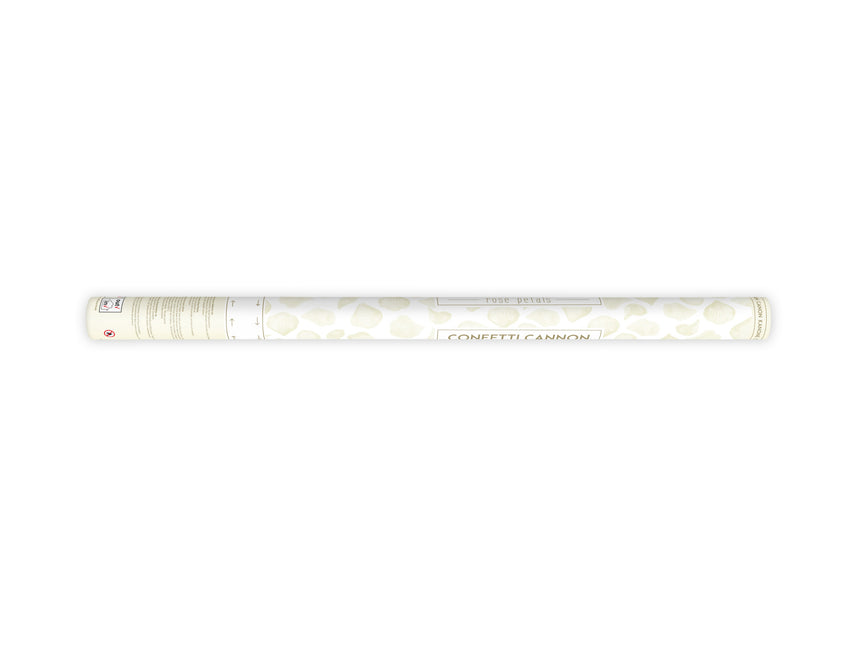 Konfettikanone Vanille-Sahne-Rosenblüten 80cm