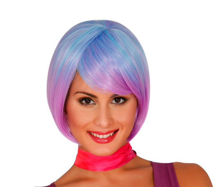 Lila Perücke Kurzes Haar