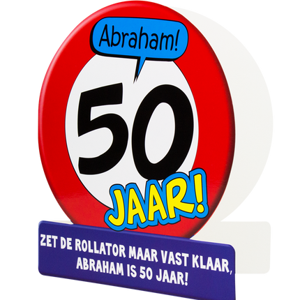 Geburtstagskarte Abraham Verkehrsschild 16,5cm