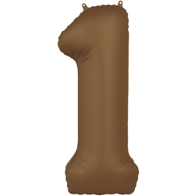 1 Jahr Figur Ballon Braun Matt 86cm
