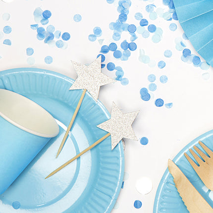 Cupcake Toppers Stern Silber 6 Stk.