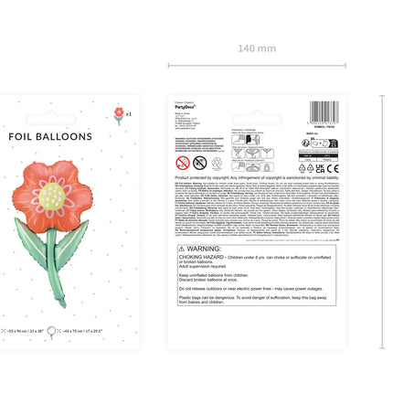 Helium Ballon Blume Leer 75cm