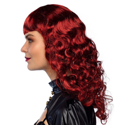 Rote Perücke Pony Locken