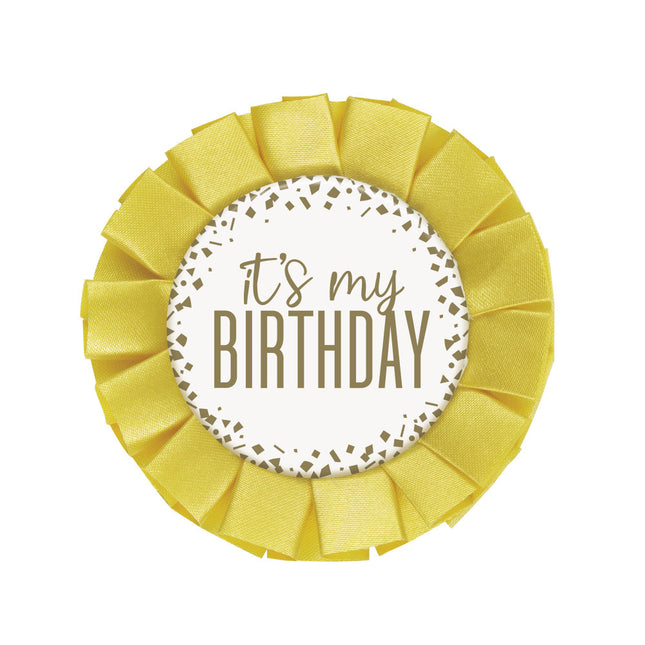 Rosette It's My Birthday Gold