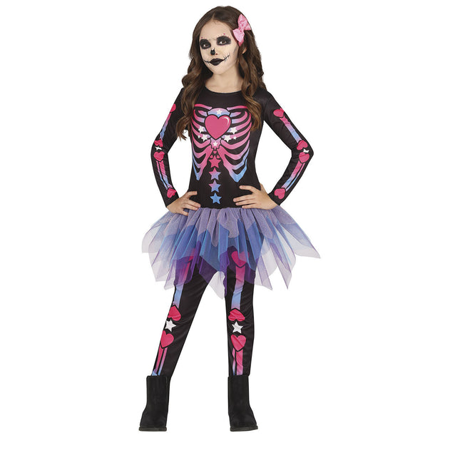 Skelett Halloween Kostüm Mädchen Rosa