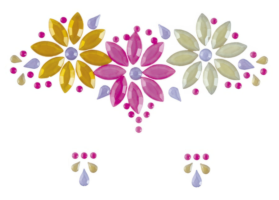 Gesichtsaufkleber Blumen Neon