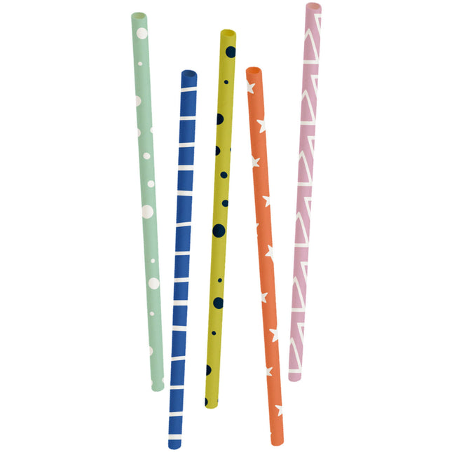 Bunte Strohhalme 20cm 20Stück