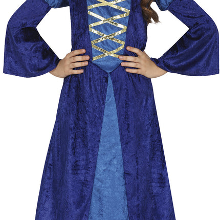 Medium Prinzessin Kostüm Blau Mädchen