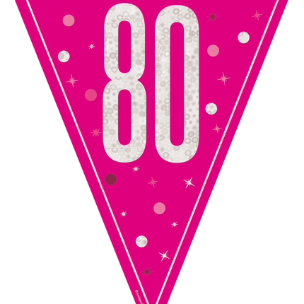 80 Jahre Girlande Rosa 2,5m