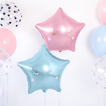 Heliumballon Star Hellblau Leer 48cm