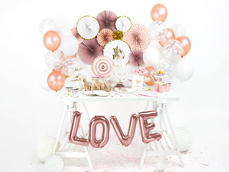 Buchstaben-Ballon-Set Liebe Rose Gold Leer 1,4m