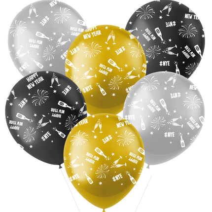 Silvester Luftballons 6 Stk.