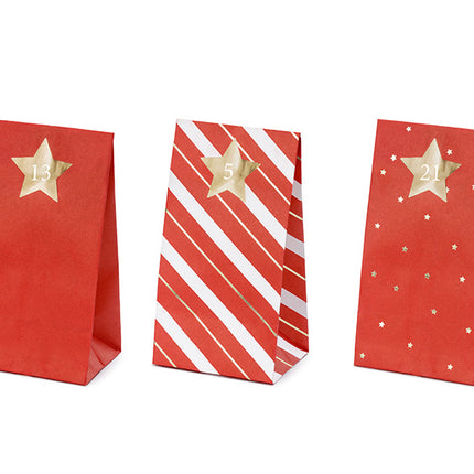 Adventskalender-Taschen Rot