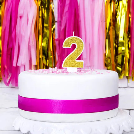 2 Jahre Kerze Glitter