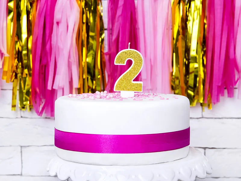 2 Jahre Kerze Glitter