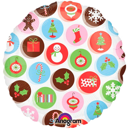 Helium Ballon Weihnachten Dots 45cm leer