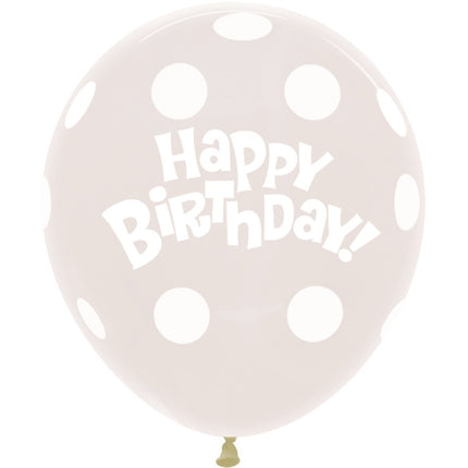 Luftballons Geburtstag Dots Clear 45cm 25pcs