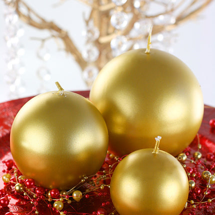 Globuskerzen Gold Metallic 6cm 10 Stk.