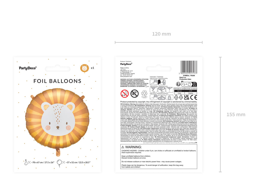 Helium Ballon Löwe Leer 57cm
