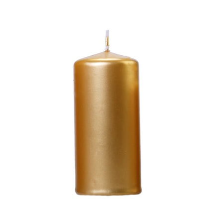 Stumpfe Kerze Gold Metallic 12cm 6 Stk.