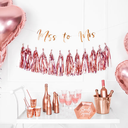 Hochzeitsgirlande Miss to Mrs, Rose Gold 76cm