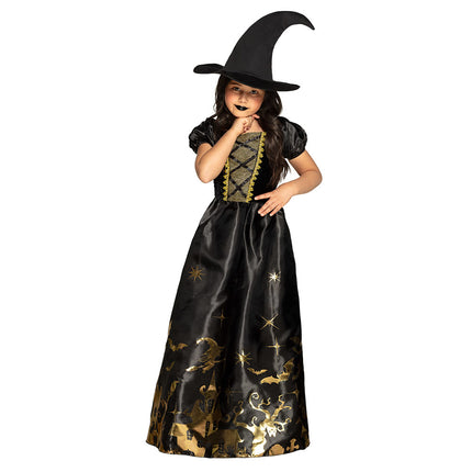 Halloween Hexenkostüm Kind Gold