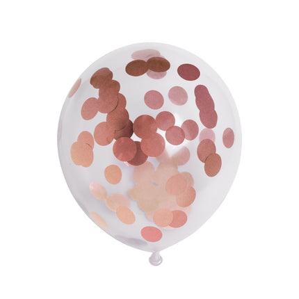Konfetti-Ballons Rose Gold 12cm 6Stück