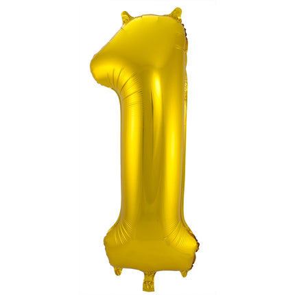 Folienballon Figur 1 Gold Metallic XL 86cm leer