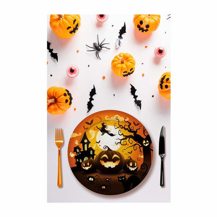 Halloween Teller Kürbis 23cm 6Stk.
