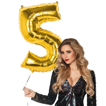 Goldener Zahlenballon 5 Jahre 86cm