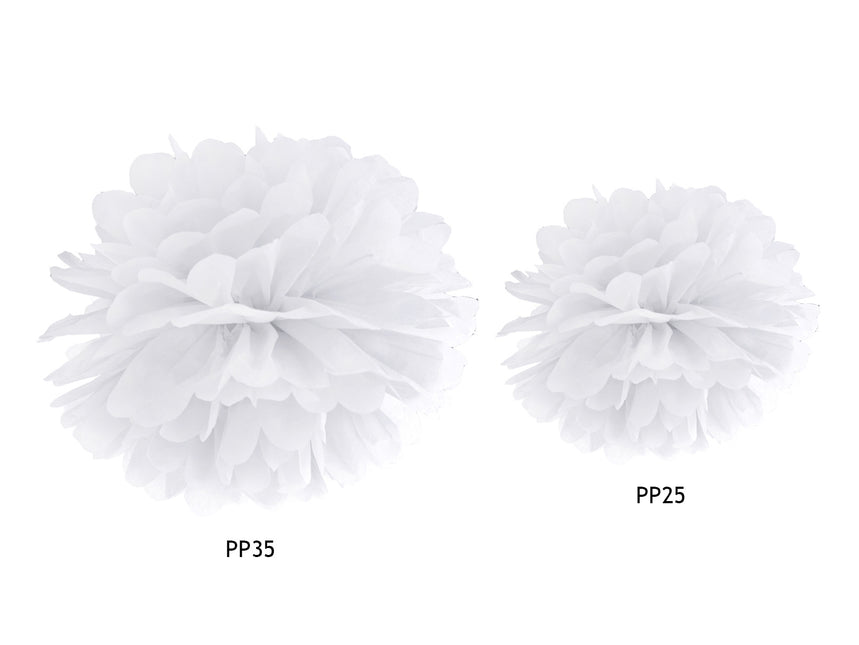 Pompon Weiß 35cm