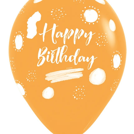 Ballons Happy Birthday Terra Natural Mix 30cm 25pcs