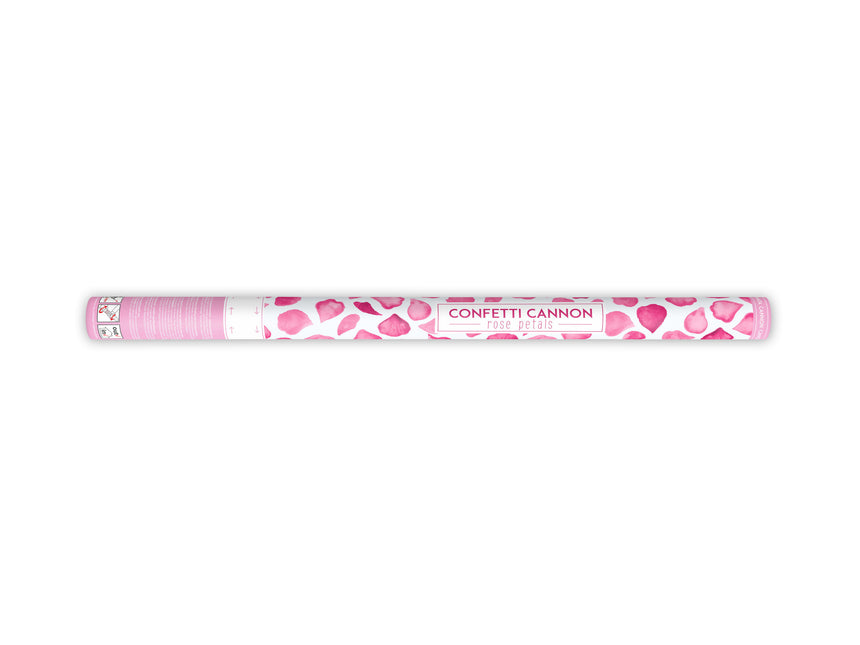 Konfettikanone Rosa Rosenblüten 80cm
