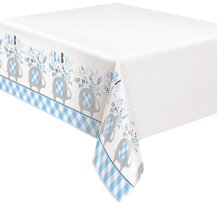 Baby Elefanten Tischtuch Hellblau 2,13m