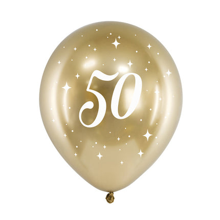 Ballons 50 Jahre Gold 30cm 6 Stk.