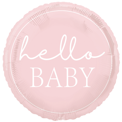 Hallo Baby Helium Ballon Rosa 45cm